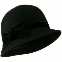 Jeanne Simmons Cloche Crushed Velvet Band And Knot Bow Hat