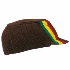 Rasta World Military Beanie Visor -Adams Shop db030cs brown ryg 5