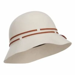 Jeanne Simmons Women's Double Tie Wool Cloche Hat 15 Jeanne Simmons Women's Double Tie Wool Cloche Hat -Adams Shop dd002cl cream 4