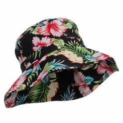 MG Ladies Wide Brim Floral Hat 20 MG Ladies Wide Brim Floral Hat -Adams Shop df001cr black 4