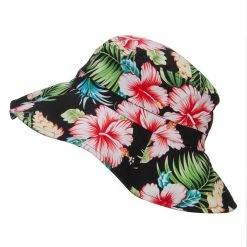 MG Ladies Wide Brim Floral Hat 21 MG Ladies Wide Brim Floral Hat -Adams Shop df001cr black 5