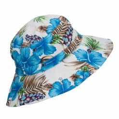 MG Ladies Wide Brim Floral Hat 24 MG Ladies Wide Brim Floral Hat -Adams Shop df002cr blue 3