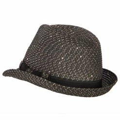 Something Special Ladies Paper Fedora Hat With Sequins And Lurex -Adams Shop dp001sf black gold 2