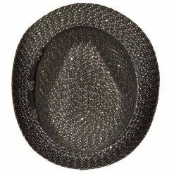 Something Special Ladies Paper Fedora Hat With Sequins And Lurex -Adams Shop dp001sf black gold 5