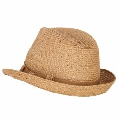 Something Special Ladies Paper Fedora Hat With Sequins And Lurex -Adams Shop dp002sf natural gold 2