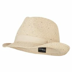 Something Special Ladies Paper Fedora Hat With Sequins And Lurex -Adams Shop dp003sf lt natural silver 1