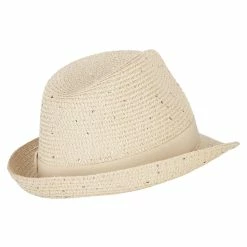 Something Special Ladies Paper Fedora Hat With Sequins And Lurex -Adams Shop dp003sf lt natural silver 3