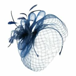 Something Special Spiral Design Net Fascinator With Feathers