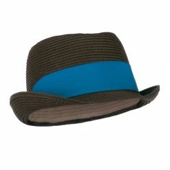 Jeanne Simmons Boy's UPF 50+ Ribbon Straw Fedora -Adams Shop eb001cf brown 4 3
