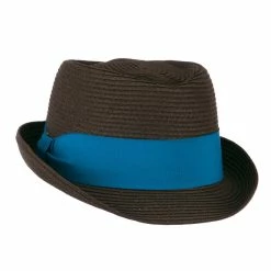 Jeanne Simmons Boy's UPF 50+ Ribbon Straw Fedora -Adams Shop eb001cf brown 5 3