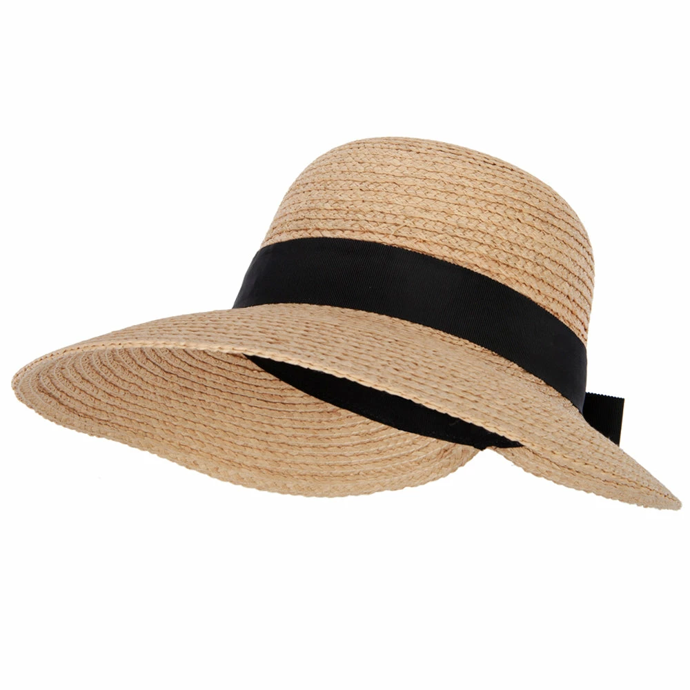 Jeanne Simmons Women's Raffia Braid Bow Ribbon Band Accented Large Brim Sun Hat 3 Jeanne Simmons Women's Raffia Braid Bow Ribbon Band Accented Large Brim Sun Hat