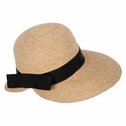 Jeanne Simmons Women's Raffia Braid Bow Ribbon Band Accented Large Brim Sun Hat 14 Jeanne Simmons Women's Raffia Braid Bow Ribbon Band Accented Large Brim Sun Hat -Adams Shop ef001fw black natural 3