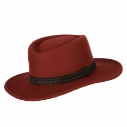 Jeanne Simmons Women's Designed Band Accented Pinched Top Large Brim Wool Fedora Hat 14 Jeanne Simmons Women's Designed Band Accented Pinched Top Large Brim Wool Fedora Hat -Adams Shop eg001cf rust 3