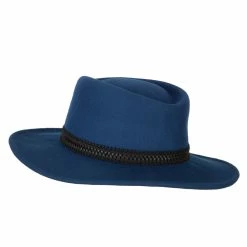Jeanne Simmons Women's Designed Band Accented Pinched Top Large Brim Wool Fedora Hat 18 Jeanne Simmons Women's Designed Band Accented Pinched Top Large Brim Wool Fedora Hat -Adams Shop eg002cf blue 2