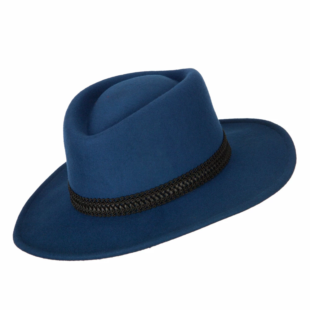 Jeanne Simmons Women's Designed Band Accented Pinched Top Large Brim Wool Fedora Hat 12 Jeanne Simmons Women's Designed Band Accented Pinched Top Large Brim Wool Fedora Hat - Image 10