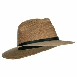 Jeanne Simmons Men's Palm Braid Leather Band Fedora Hat 10 Jeanne Simmons Men's Palm Braid Leather Band Fedora Hat -Adams Shop em001sf dk palm 4 1