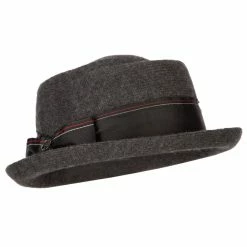Jeanne Simmons Women's Wool Blend Ribbon Band And Bow Trim Pork Pie Fedora Hat 10 Jeanne Simmons Women's Wool Blend Ribbon Band And Bow Trim Pork Pie Fedora Hat -Adams Shop en001pp dk grey 4