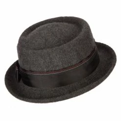 Jeanne Simmons Women's Wool Blend Ribbon Band And Bow Trim Pork Pie Fedora Hat 11 Jeanne Simmons Women's Wool Blend Ribbon Band And Bow Trim Pork Pie Fedora Hat -Adams Shop en001pp dk grey 5