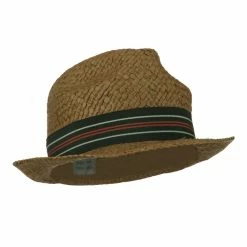 Jeanne Simmons Boy's Paper Woven Stripeband Fedora 15 Jeanne Simmons Boy's Paper Woven Stripeband Fedora -Adams Shop et001cf brown 4 3