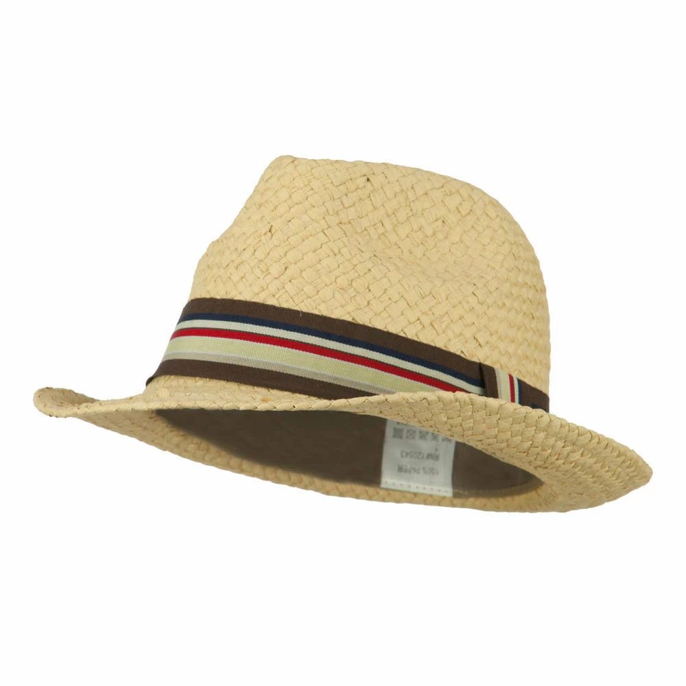 Jeanne Simmons Boy's Paper Woven Stripeband Fedora 8 Jeanne Simmons Boy's Paper Woven Stripeband Fedora - Image 6