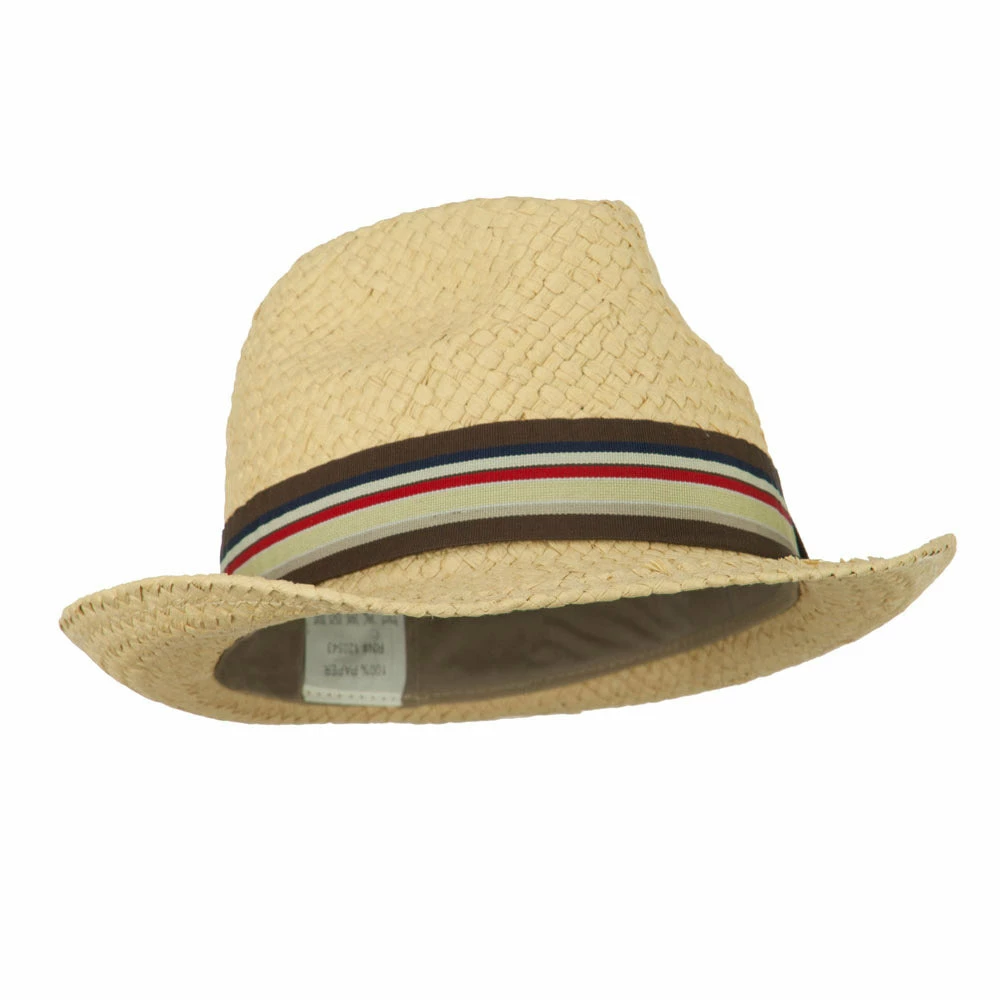 Jeanne Simmons Boy's Paper Woven Stripeband Fedora 11 Jeanne Simmons Boy's Paper Woven Stripeband Fedora - Image 9