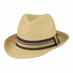 Jeanne Simmons Boy's Paper Woven Stripeband Fedora 21 Jeanne Simmons Boy's Paper Woven Stripeband Fedora -Adams Shop et002cf tan 5 3