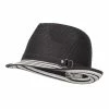 Hatiya Buckle Band Paper Braid Fedora 2 Hatiya Buckle Band Paper Braid Fedora -Adams Shop fd001sf black 1 2