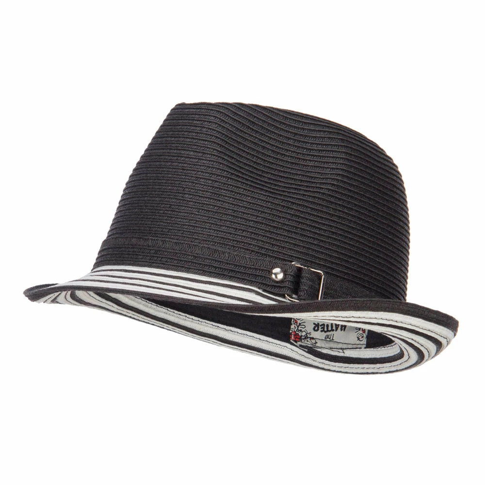 Hatiya Buckle Band Paper Braid Fedora 3 Hatiya Buckle Band Paper Braid Fedora