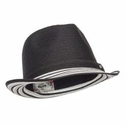 Hatiya Buckle Band Paper Braid Fedora 20 Hatiya Buckle Band Paper Braid Fedora -Adams Shop fd001sf black 4 1