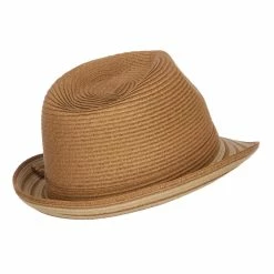 Hatiya Buckle Band Paper Braid Fedora 24 Hatiya Buckle Band Paper Braid Fedora -Adams Shop fd002sf tan 3 1