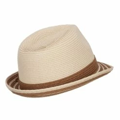 Hatiya Buckle Band Paper Braid Fedora 29 Hatiya Buckle Band Paper Braid Fedora -Adams Shop fd003sf natural 3 1
