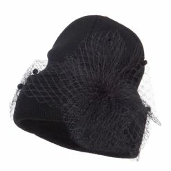 Something Special Knit Cuff Beanie With Net