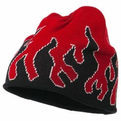 Otto Knit Beanie With Flames