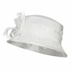 Something Special Cloche Flat Top Fashion Organza Hat 22 Something Special Cloche Flat Top Fashion Organza Hat -Adams Shop fg002fy cream 1