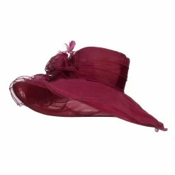 Something Special Floral Organza Hat With Ruffle Brim