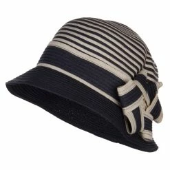 Jeanne Simmons Star Ribbon Paper Striped Cloche 22 Jeanne Simmons Star Ribbon Paper Striped Cloche -Adams Shop fi001cl navy 1