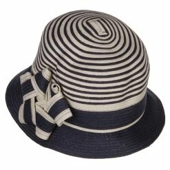 Jeanne Simmons Star Ribbon Paper Striped Cloche 23 Jeanne Simmons Star Ribbon Paper Striped Cloche -Adams Shop fi001cl navy 2