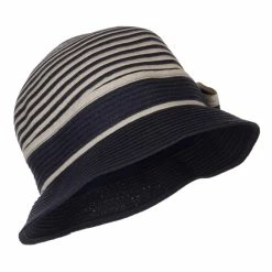 Jeanne Simmons Star Ribbon Paper Striped Cloche 25 Jeanne Simmons Star Ribbon Paper Striped Cloche -Adams Shop fi001cl navy 4