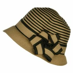 Jeanne Simmons Star Ribbon Paper Striped Cloche 31 Jeanne Simmons Star Ribbon Paper Striped Cloche -Adams Shop fi003cl tan 5