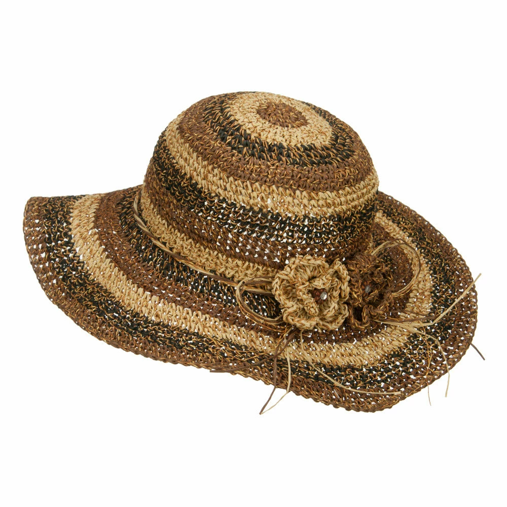 Jeanne Simmons Multi Striped Flat Brim Sun Hat 4 Jeanne Simmons Multi Striped Flat Brim Sun Hat - Image 2