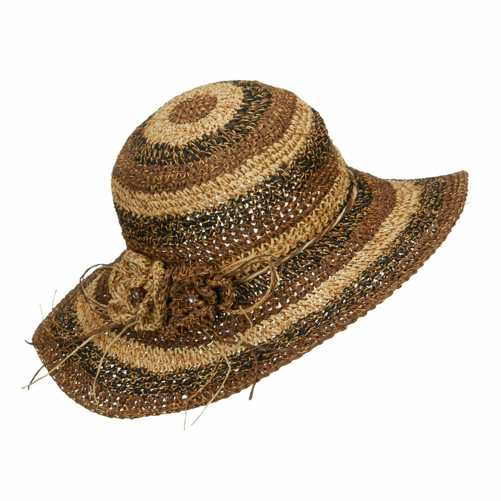 Jeanne Simmons Multi Striped Flat Brim Sun Hat 5 Jeanne Simmons Multi Striped Flat Brim Sun Hat - Image 3