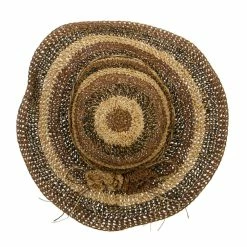 Jeanne Simmons Multi Striped Flat Brim Sun Hat 11 Jeanne Simmons Multi Striped Flat Brim Sun Hat -Adams Shop fj001fw brown 5