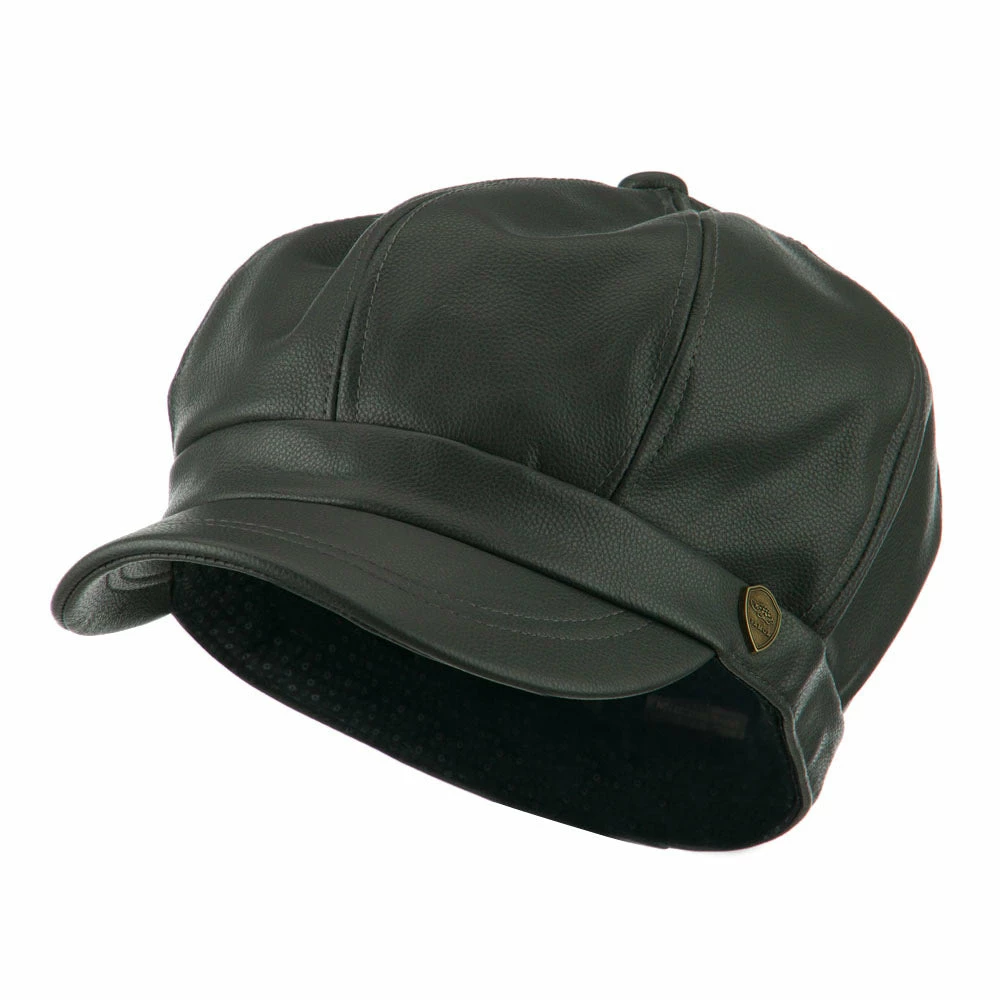 City Hunter Faux Leather Spitfire Hat 3 City Hunter Faux Leather Spitfire Hat