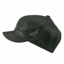 City Hunter Faux Leather Spitfire Hat 21 City Hunter Faux Leather Spitfire Hat -Adams Shop fl001nb dark grey 5 2