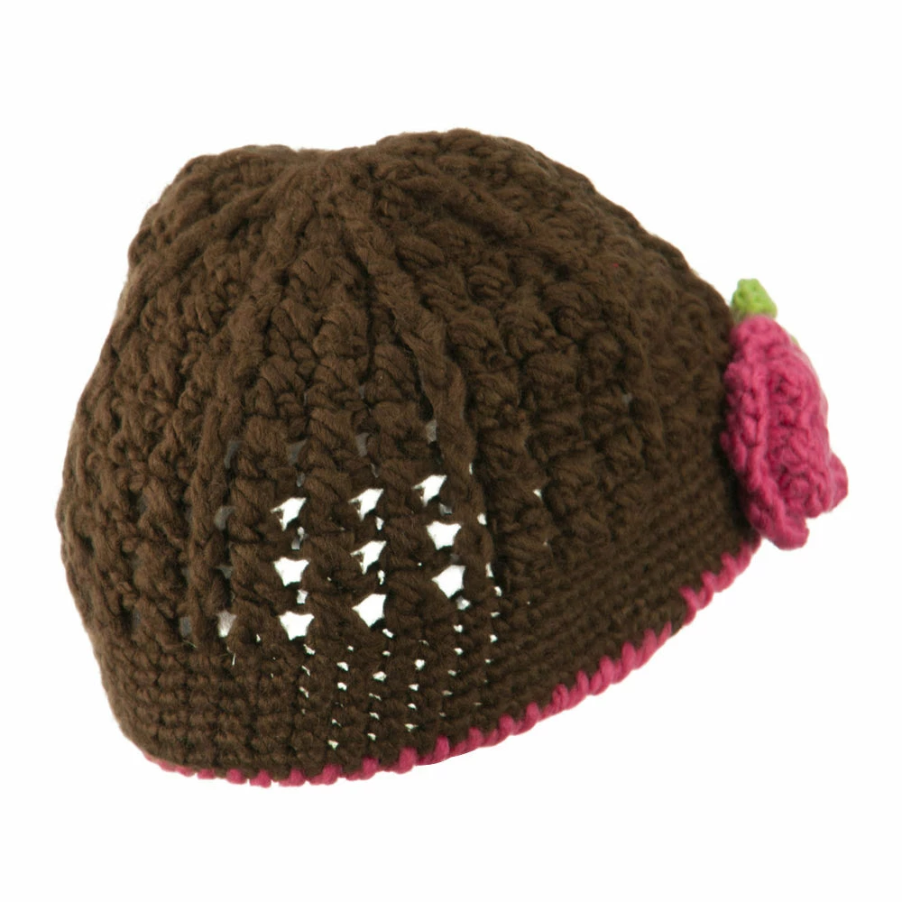 Jeanne Simmons Girl's Flower And Leaf Knit Cap 9 Jeanne Simmons Girl's Flower And Leaf Knit Cap - Image 7