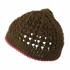 Jeanne Simmons Girl's Flower And Leaf Knit Cap 19 Jeanne Simmons Girl's Flower And Leaf Knit Cap -Adams Shop fl002bs brown 3