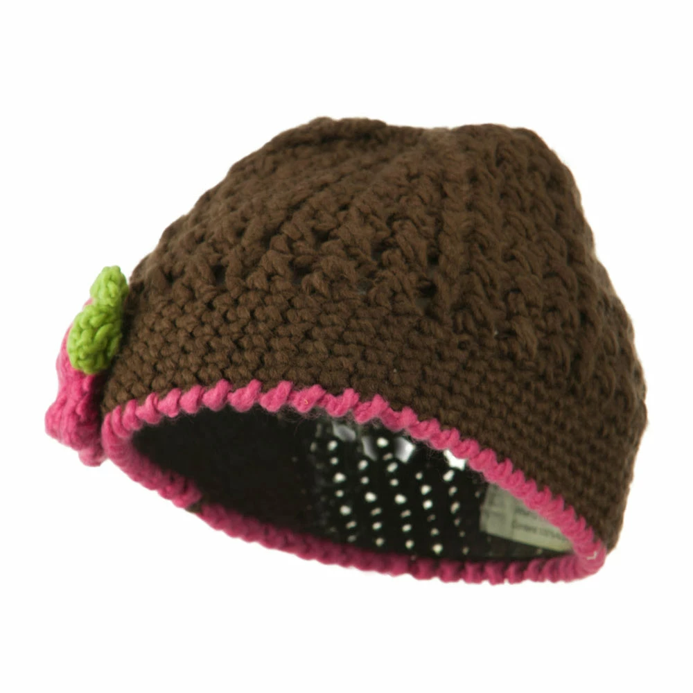 Jeanne Simmons Girl's Flower And Leaf Knit Cap 11 Jeanne Simmons Girl's Flower And Leaf Knit Cap - Image 9