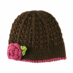 Jeanne Simmons Girl's Flower And Leaf Knit Cap 21 Jeanne Simmons Girl's Flower And Leaf Knit Cap -Adams Shop fl002bs brown 5