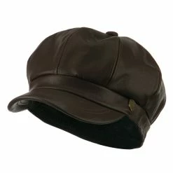 City Hunter Faux Leather Spitfire Hat 22 City Hunter Faux Leather Spitfire Hat -Adams Shop fl002nb brown 1 2