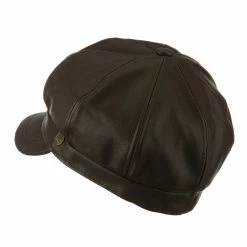 City Hunter Faux Leather Spitfire Hat 23 City Hunter Faux Leather Spitfire Hat -Adams Shop fl002nb brown 2 2
